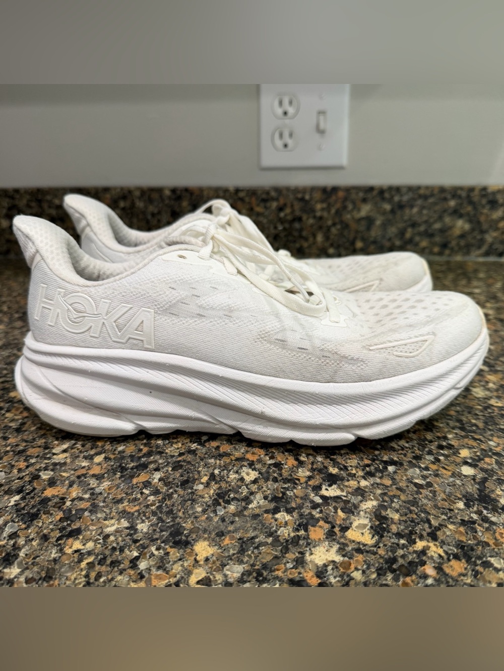 Hoka All-White Running Shoes ladies 8.5